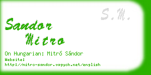 sandor mitro business card